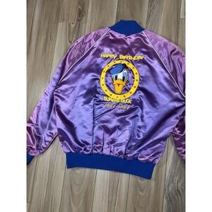 Phil Savenicks Personal Vtg 80s Disney Donald Duck 50th Anniversary Satin Jacket
